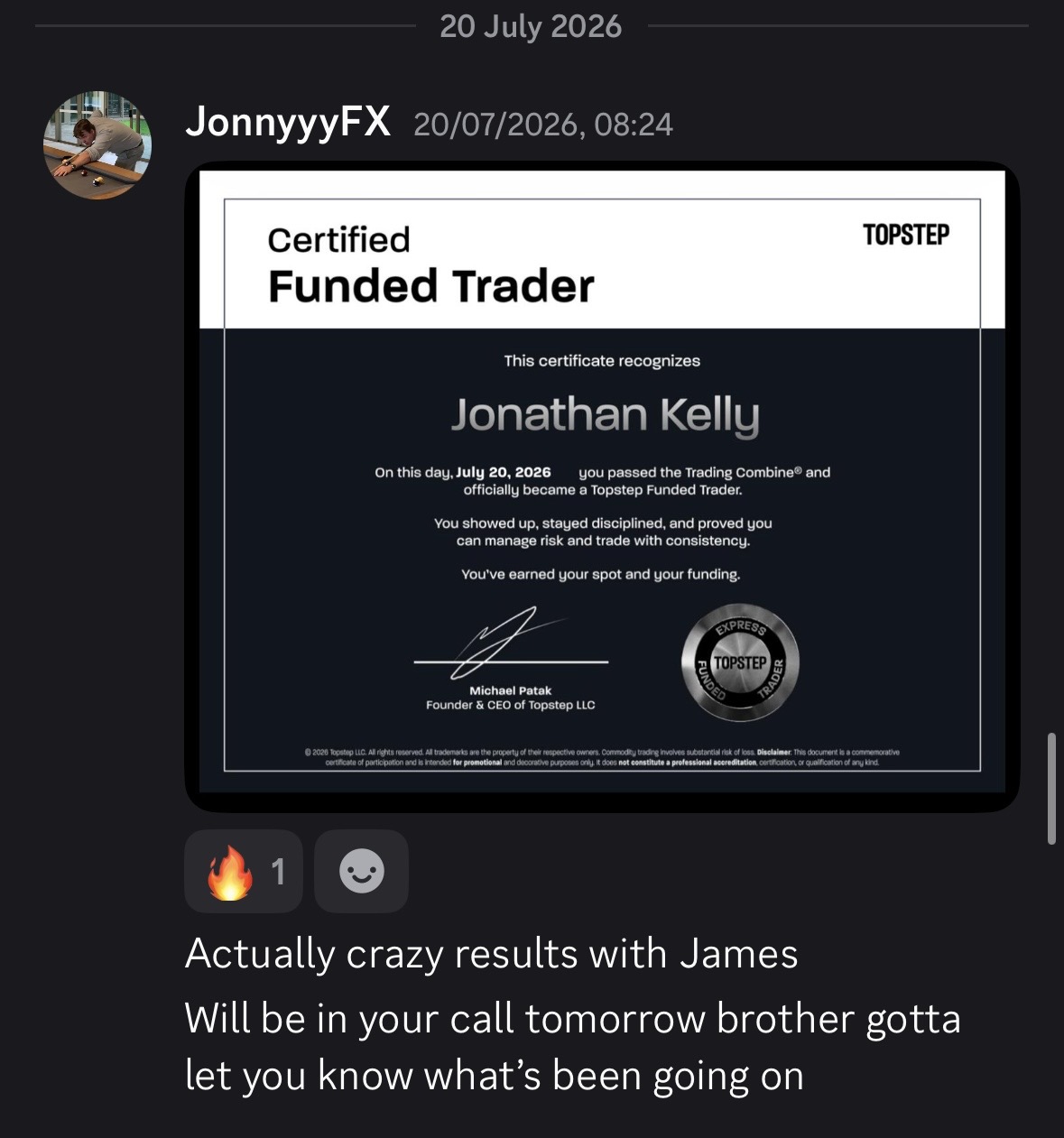 Student payout and testimonial screenshot 4