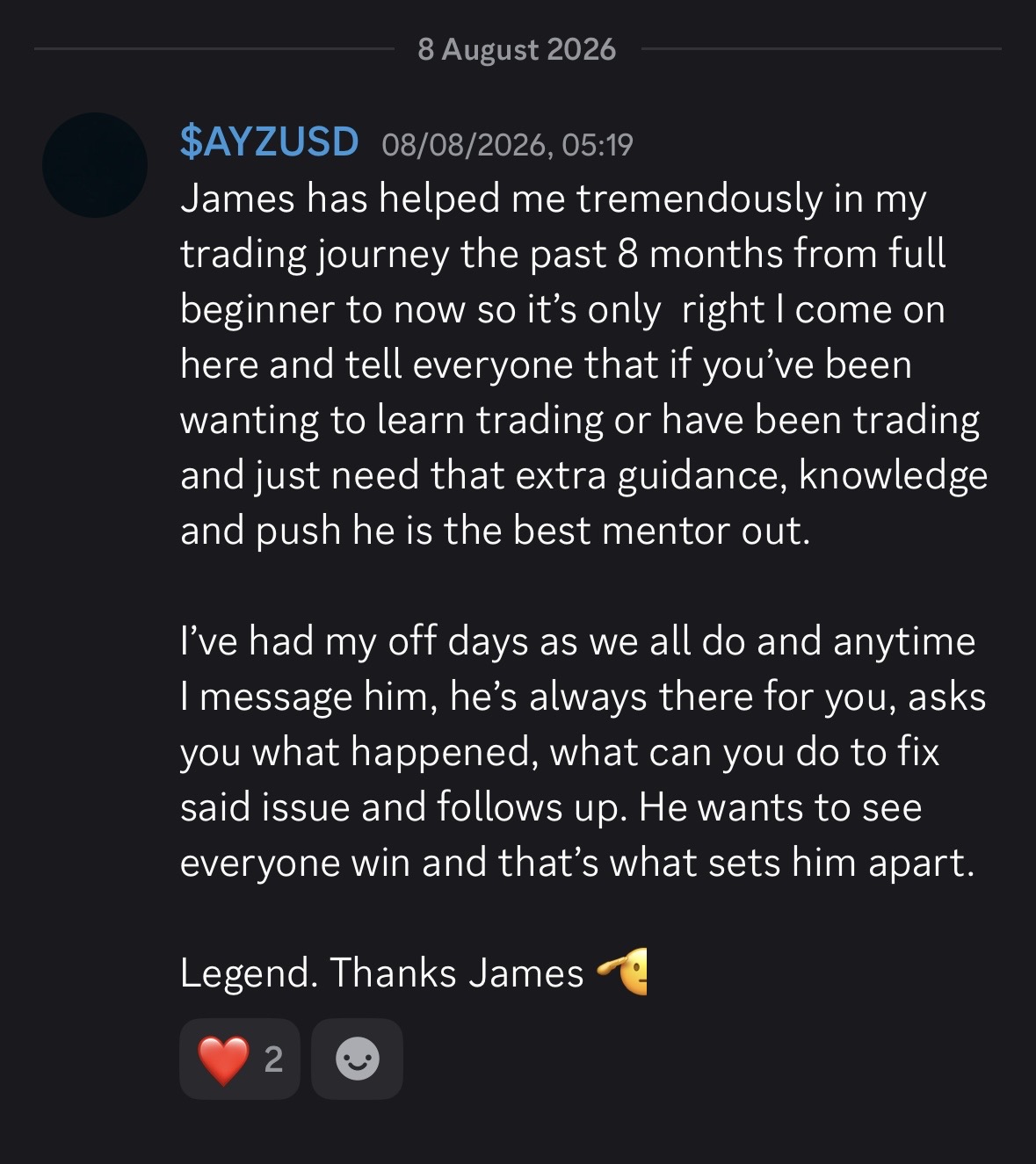 Student payout and testimonial screenshot 1